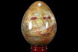 Colorful, Polished Petrified Wood Egg - Triassic #106582-1